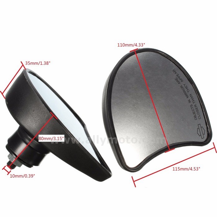 88 Fairing Mount Wing Rear View Mirrors 10Mm Harley-Davidson Street Glide Flhx@3